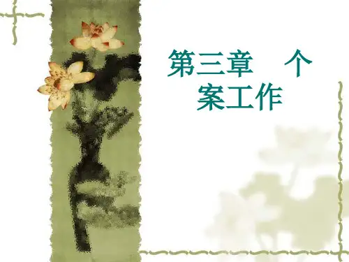 社会工作导论 第三章 个案工作