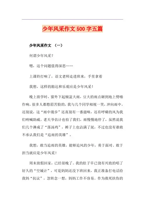 少年风采作文500字五篇
