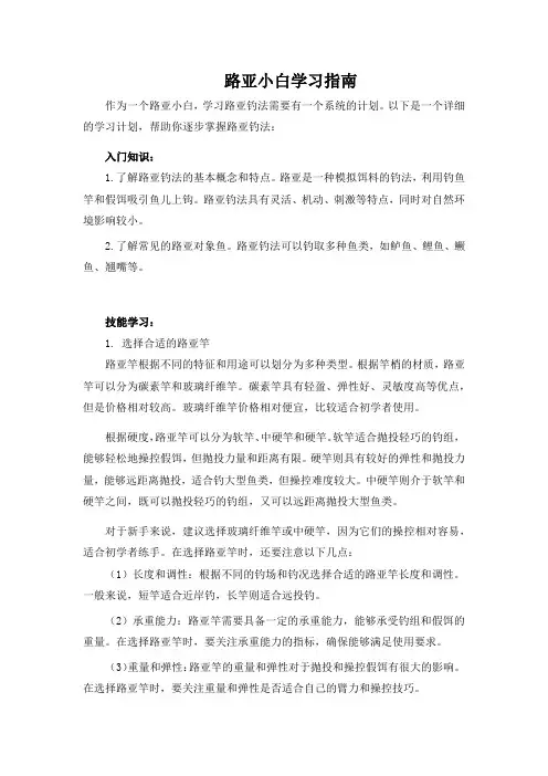 路亚小白新手学习指南