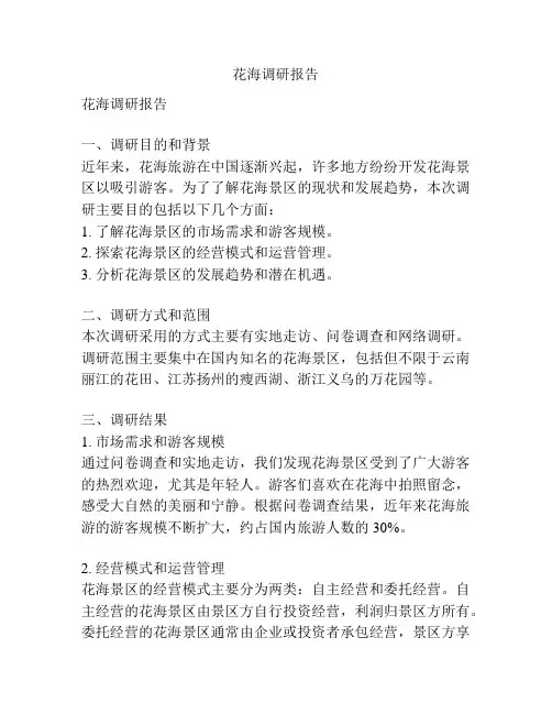 花海调研报告