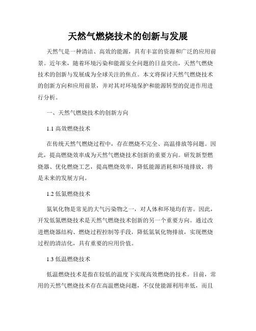 天然气燃烧技术的创新与发展