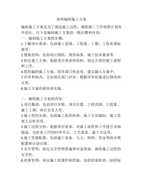 如何编制施工方案