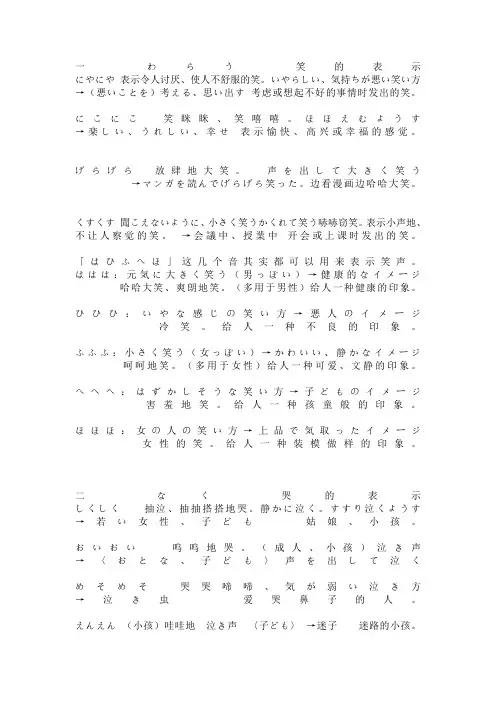 拟声词拟态词