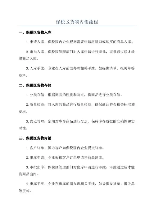 保税区货物内销流程
