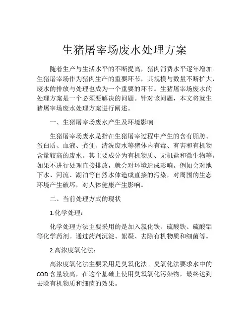 生猪屠宰场废水处理方案