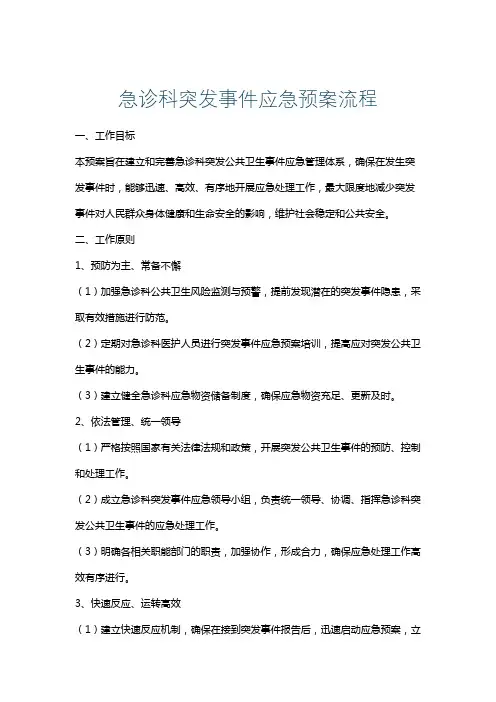 急诊科突发事件应急预案流程
