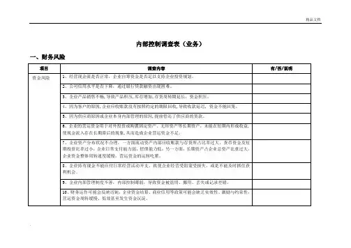 内部控制调查表
