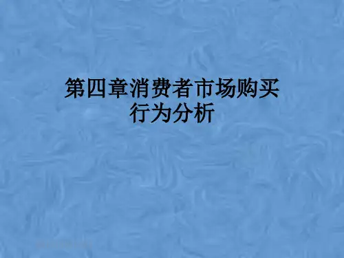 第四章消费者市场购买行为分析