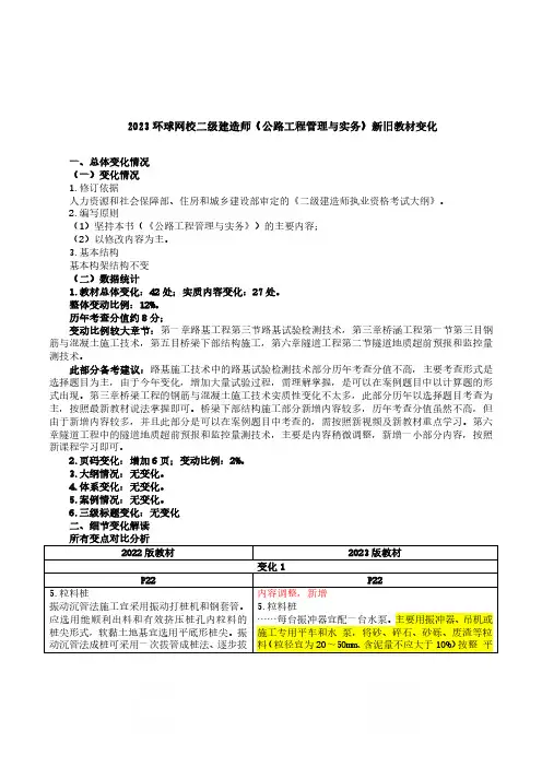 2023二级建造师《公路工程管理与实务》教材解读(汇总)
