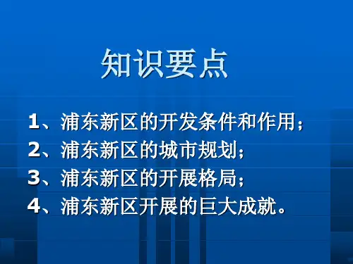 浦东新区的规划和开发