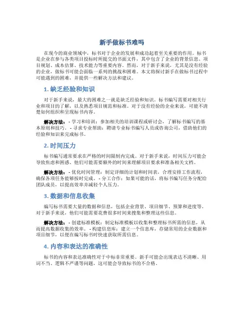 新手做标书难吗