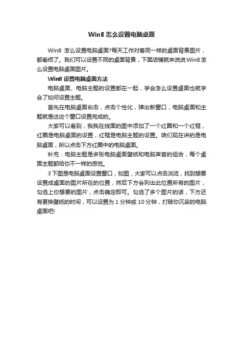 Win8怎么设置电脑桌面