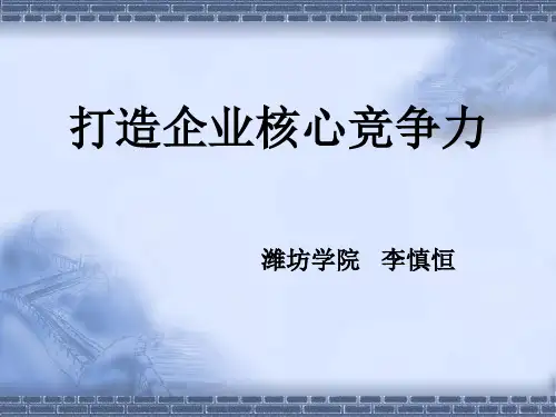 打造企业核心竞争力讲义(PPT 77页)