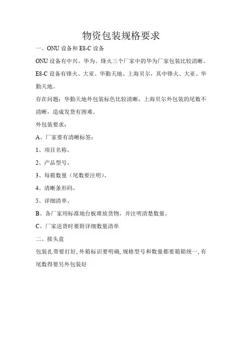 仓库物资外包装规范