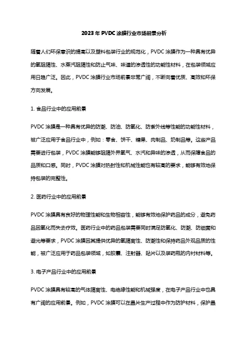 2023年PVDC涂膜行业市场前景分析