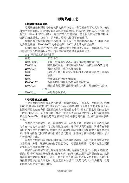 污泥热解工艺