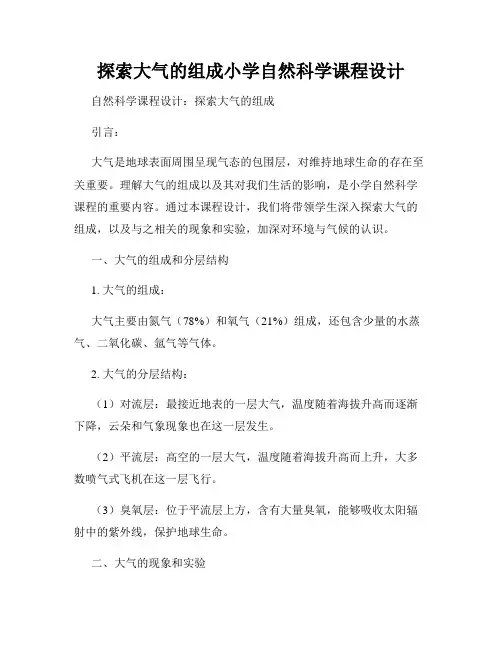 探索大气的组成小学自然科学课程设计