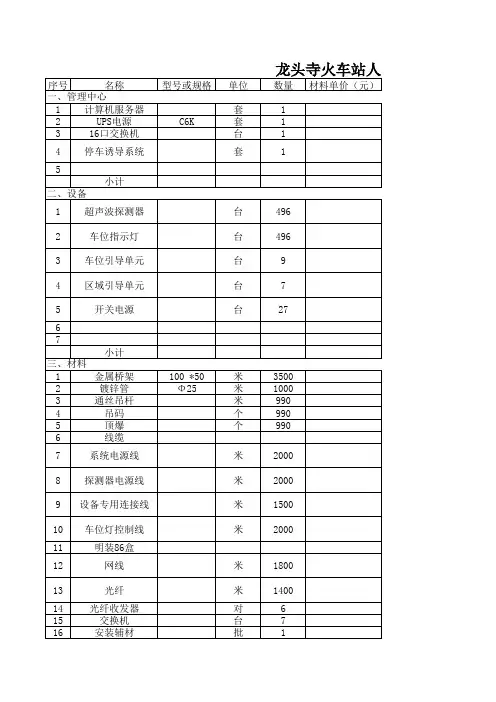 龙头寺火车站车库引导系统报价清单
