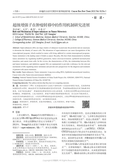 超级增强子在肿瘤转移中的作用机制研究进展