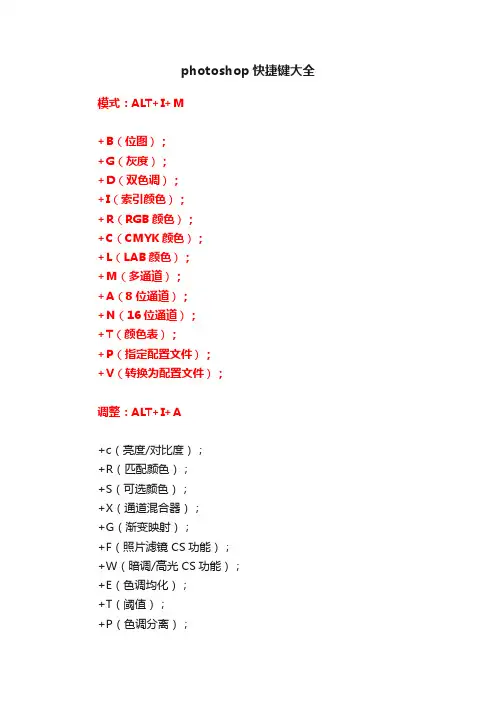 photoshop快捷键大全