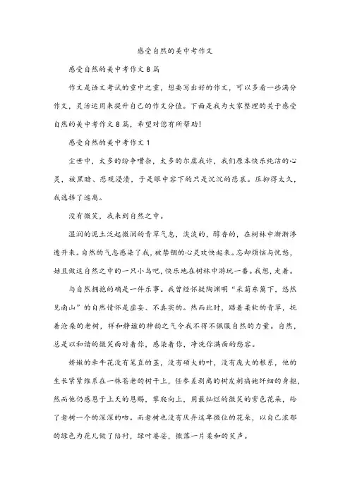 感受自然的美中考作文