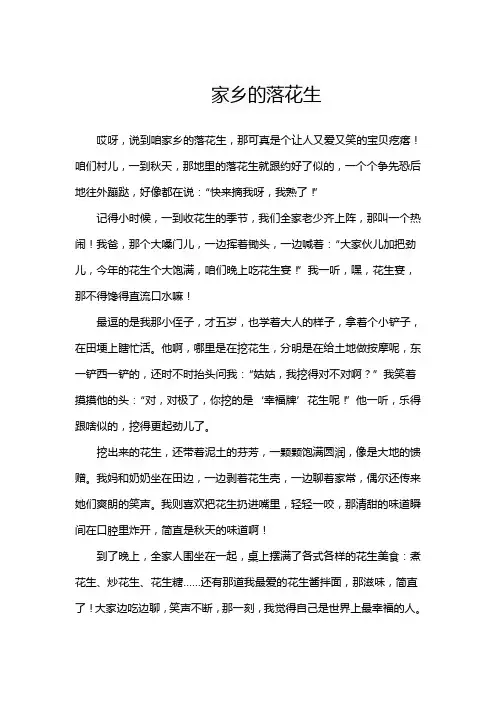 关于落花生的小练笔