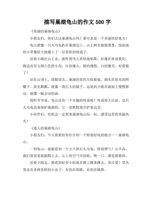 描写巢湖龟山的作文500字