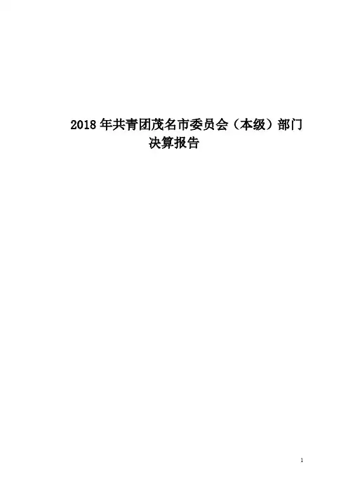 2018年共青团茂名市委员会(本级)部门