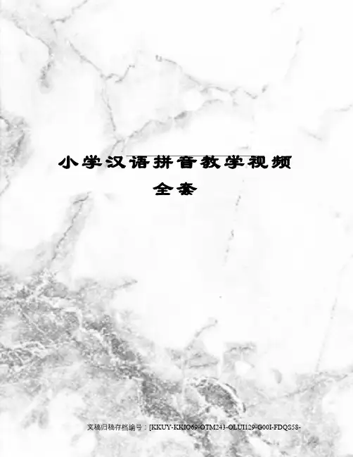 小学汉语拼音教学视频全套(终审稿)