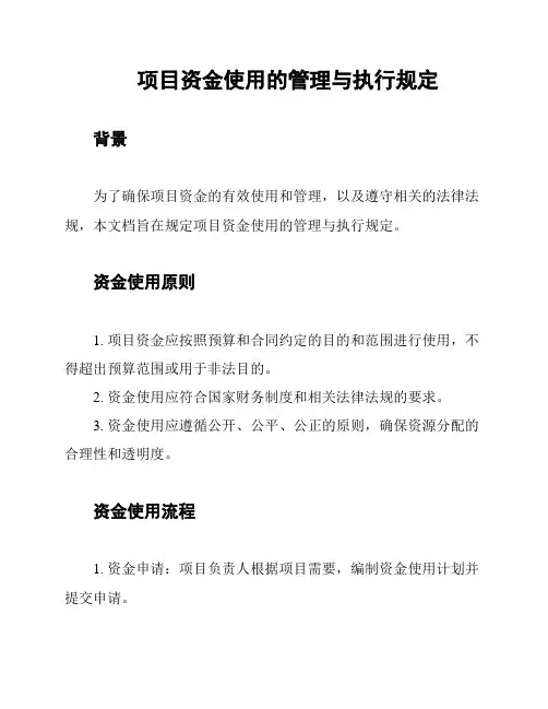 项目资金使用的管理与执行规定