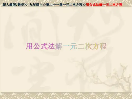 人教版九年级数学上册优质课件-公式法(共15张PPT)