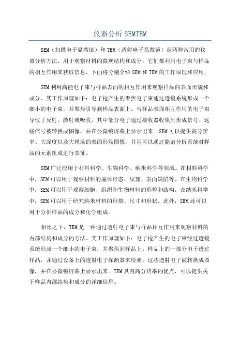 仪器分析SEMTEM