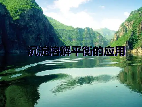 沉淀溶解平衡的应用-PPT