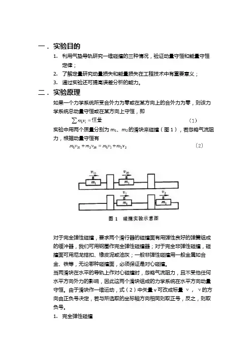 大学物理仿真实验碰撞和动量守恒
