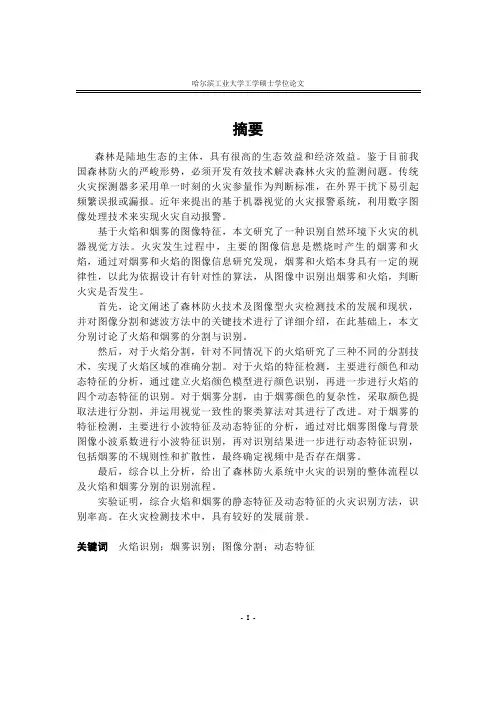 森林防火系统中图像识别算法的研究