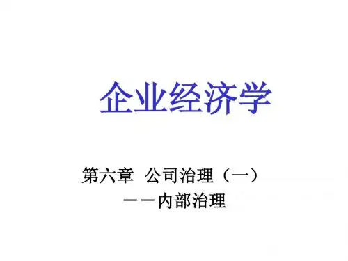 第六章 公司治理(一)：内部治理