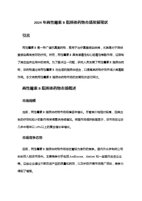 2024年两性霉素B脂质体药物市场发展现状