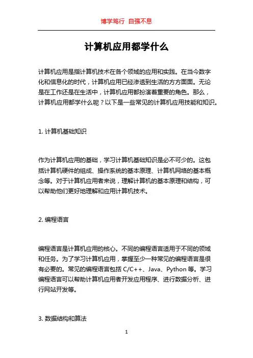 计算机应用都学什么