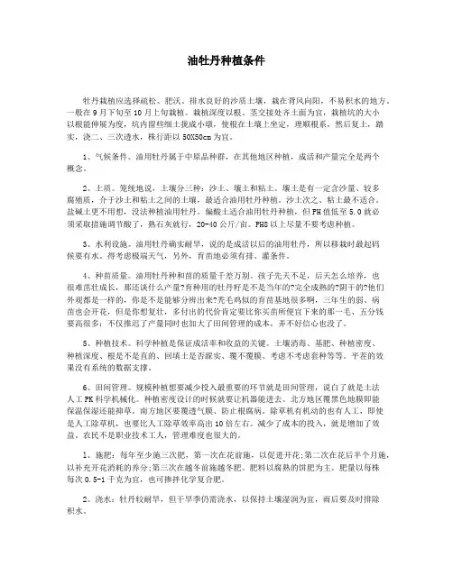 油牡丹种植条件