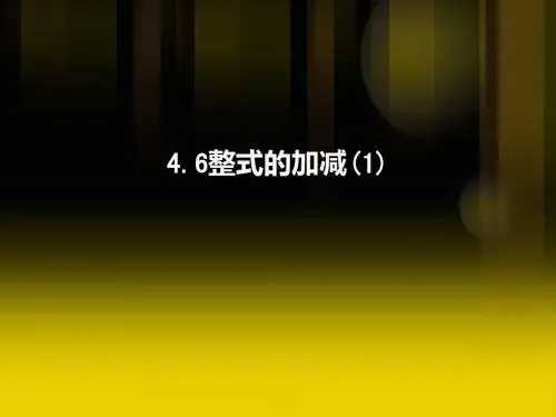4.6《整式的加减》课件 浙教版  (1)