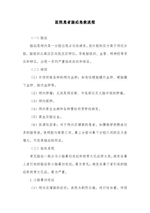 医院患者脑疝急救流程