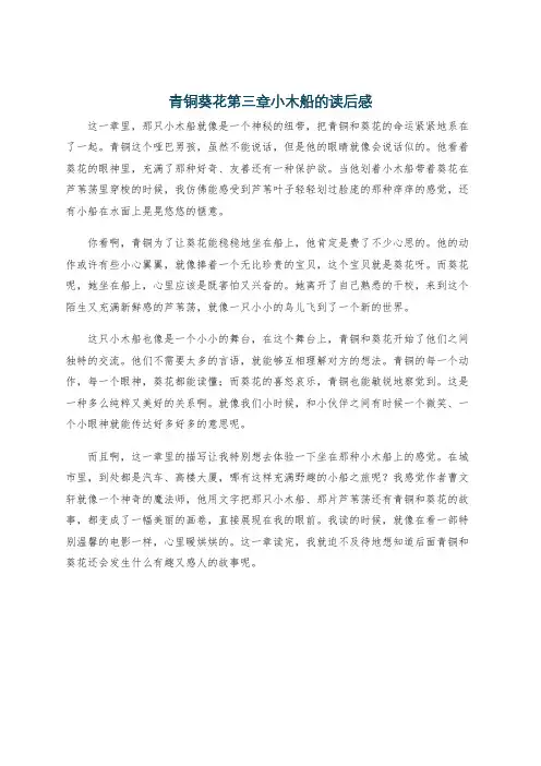 青铜葵花第三章小木船的读后感