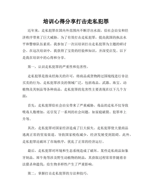 培训心得分享打击走私犯罪