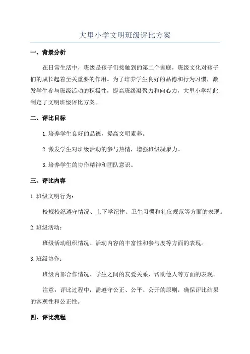 大里小学文明班级评比方案