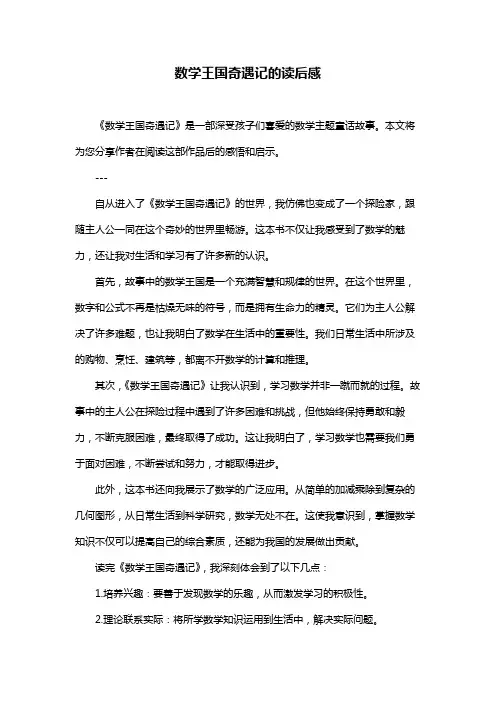 数学王国奇遇记的读后感