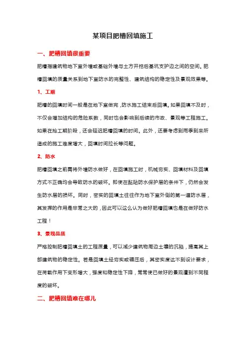 某项目肥槽回填施工