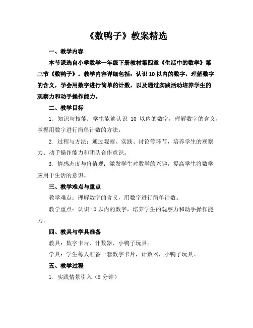 《数鸭子》教案