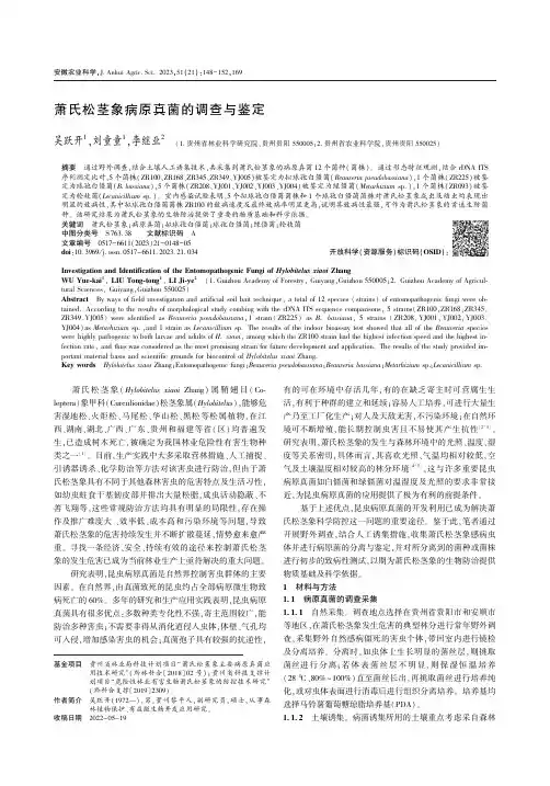 萧氏松茎象病原真菌的调查与鉴定