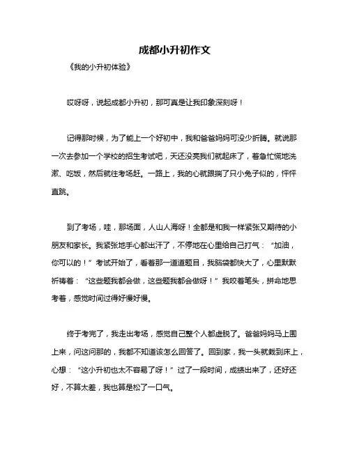 成都小升初作文