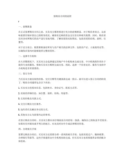 签购房合同的流程